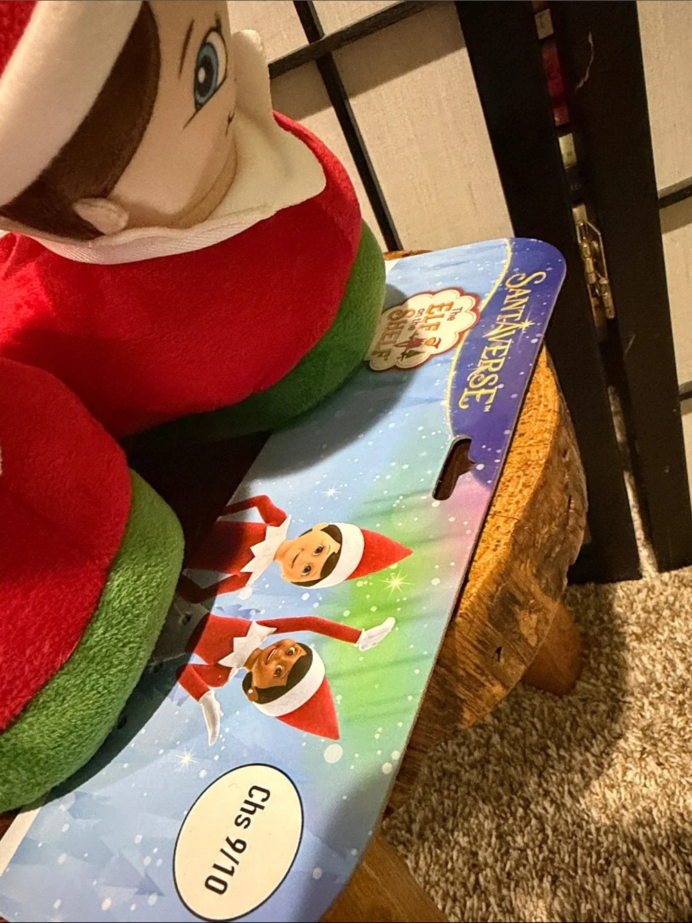 The Elf on the Shelf Plush Slippers NEW Holiday 9/10 Boy Blue Eye